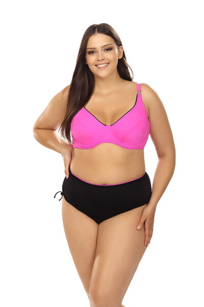 PLUS SIZE formuojantis maudymosi kostiumėlis su liemenėle su petnešėlėmis bei juoda apatinė dalimi su reguliuojamomis petnešėlėmis L3114/2
