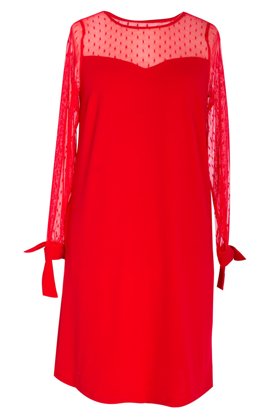 Raudona "A" raidės formos suknelė ADESSINA