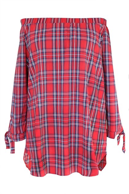 Raudona languota ispaniško stiliaus palaidinė CARLOTTA