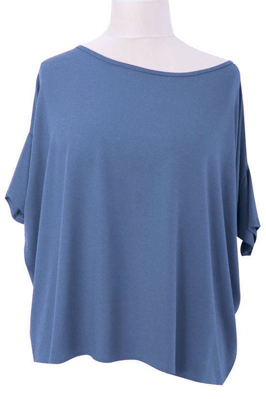 Džinsinės spalvos oversize palaidinė DAGMARA II (šilta medžiaga)