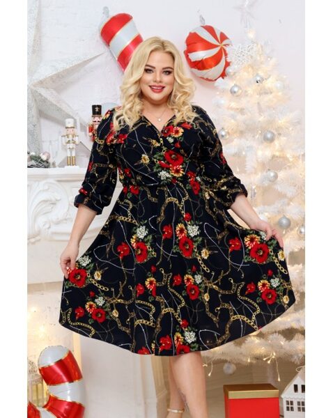 TAMSIAI MĖLYNOS SPALVOS ELEGANTIŠKA SUKNELĖ SW-01 DAIVA