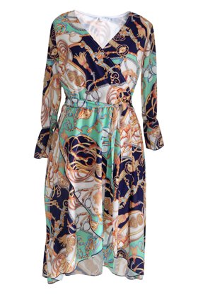 Baltai-mėtinė suknelė su ornamentais DOLCE 3