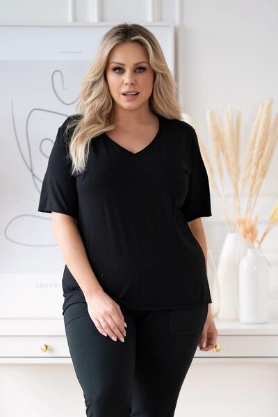 Juoda palaidinė su "V" raidės formos iškirpte - ERISA