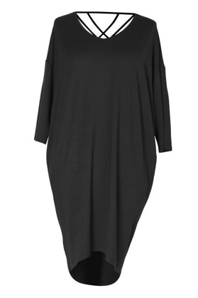 Juoda suknelė su juostelėmis nugaroje ESTERA