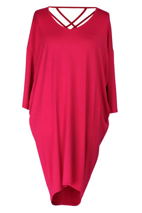 Rožinė suknelė su juostelėmis nugaroje ESTERA