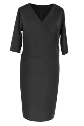 Juoda suknelė su voko formos dekoltė GABRIELA