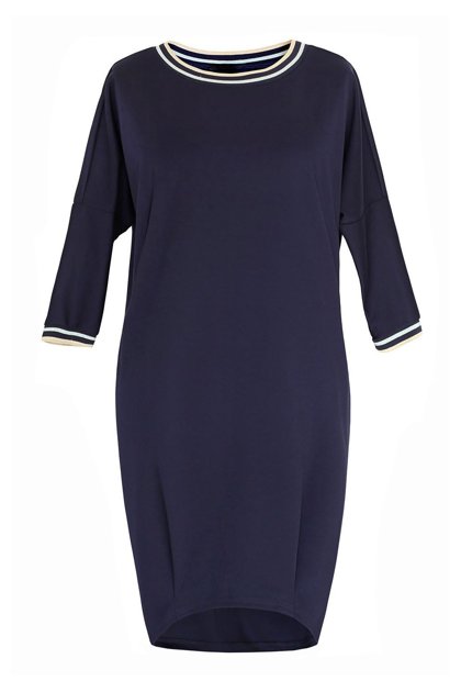 Tamsiai mėlyna suknelė su juostele GINA