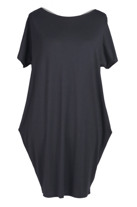 Juoda suknelė / tunika su sukryžiavimu ant nugaros GLORIJA