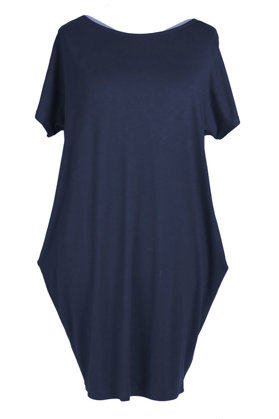 Tamsiai mėlyna suknelė / tunika su sukryžiavimu ant nugaros GLORIJA