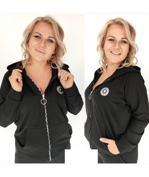 MEDVILNINIS SPORTINIS KOSTIUMAS HANIA JUODAS SU SIDABRINIU UŽTRAUKTUKU