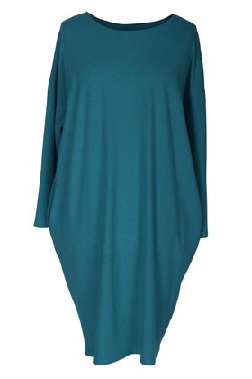 Jūrinio atspalvio oversize suknelė ilgomis rankovėmis IVETA