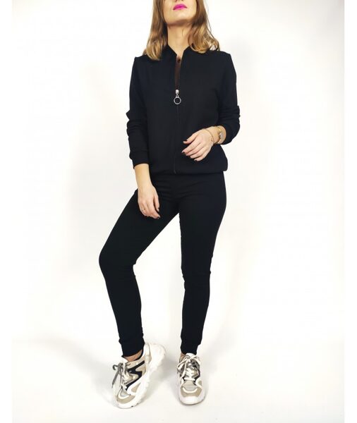 Laisvalaikio komplektas iš medvilnės atsegamas IVONA juodas