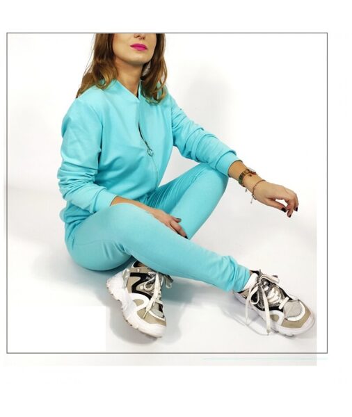 Laisvalaikio komplektas iš medvilnės atsegamas IVONA mėtinis