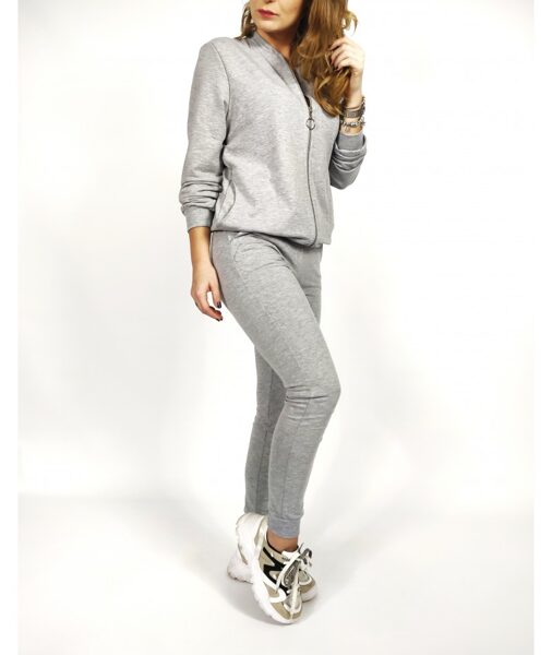 Laisvalaikio komplektas iš medvilnės atsegamas IVONA pilkas