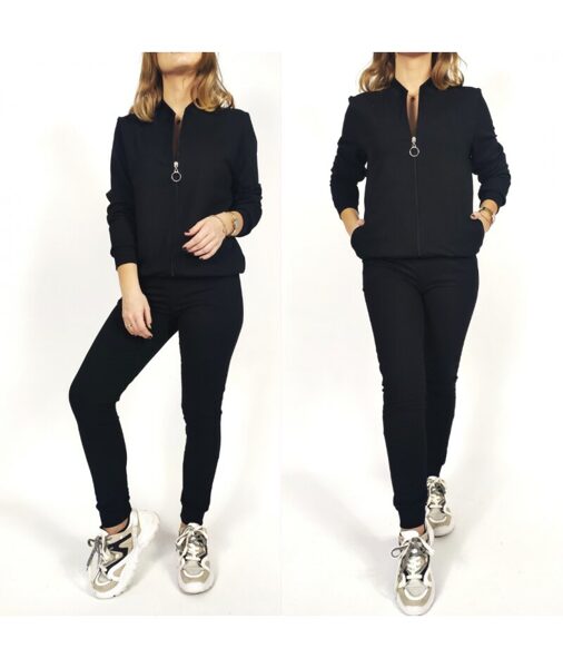 Laisvalaikio komplektas iš medvilnės atsegamas IVONA tamsiai mėlynas