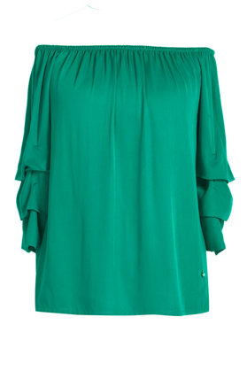 Žalia palaidinė plačiomis rankovėmis KISSY