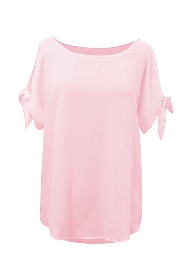 Pasteliniai rožinė šifoninė palaidinė LARISS