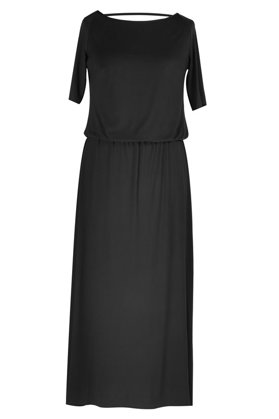 Juoda suknelė atvira nugara LETICIJA MAXI