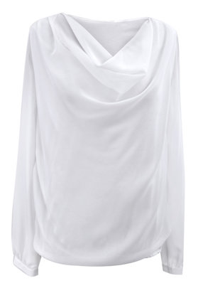 Balta palaidinė su banguota iškirpte LOUISA