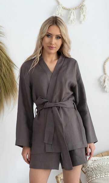 Rudas 100 proc. linas kimono ANIELA