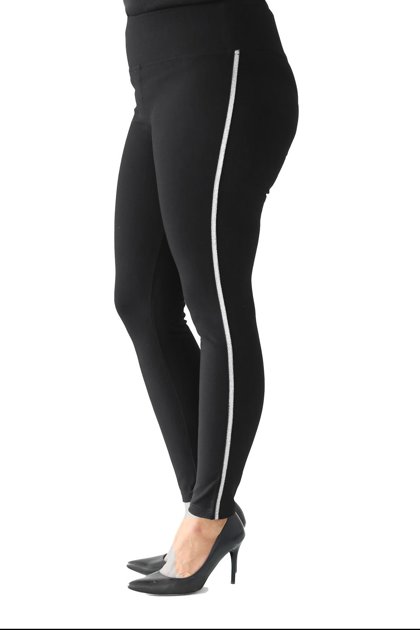 Juodi leginsai su sidabrine juostele MAISIE GRAP
