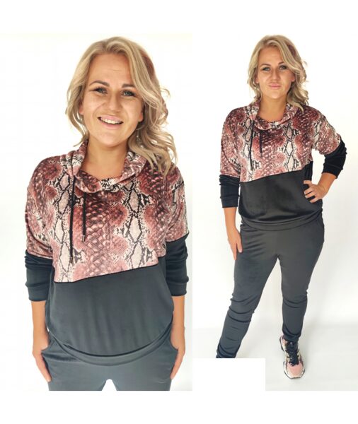 VELIŪRINIS SPORTINIS KOSTIUMAS MALVINA GYVATĖS ODA