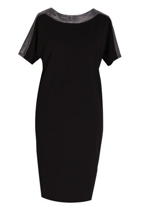 Juoda vakarinė blizganti suknelė MIREIA