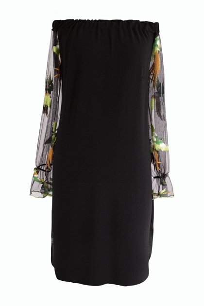 Juoda ispaniško stiliaus suknelė Dangiški paukščiai MIRELLA