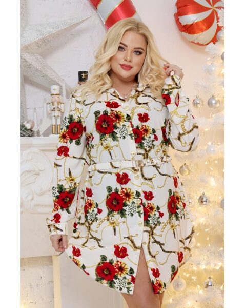 BALTA MARŠKININĖ SUKNELĖ SU DIRŽU SW-02 NERINGA