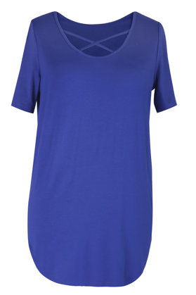 Mėlyna palaidinė su sukryžiavimu ant iškirptės NIKOLĖ