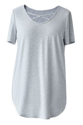 Pilka palaidinė su sukryžiavimu ant iškirptės NIKOLĖ