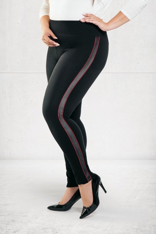 Juodi leginsai su raudona juosta ODETA