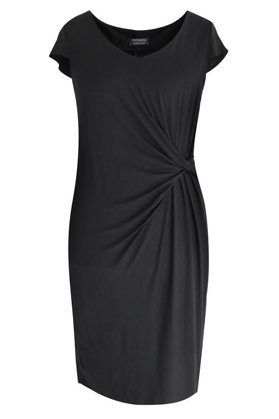 Juoda suknelė su susiraukšlėjimais OLIVIJA 2