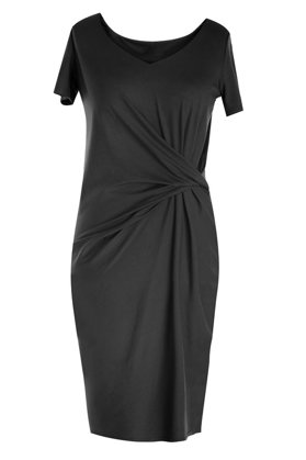 Suknelė su raukiniais OLIVIJA (juodos spalvos)