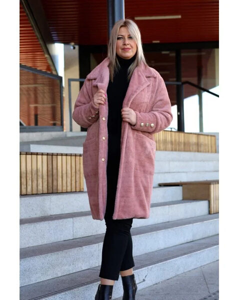 Pastelinis rožinis pavasarinis paltas Pa-01 MARLENE