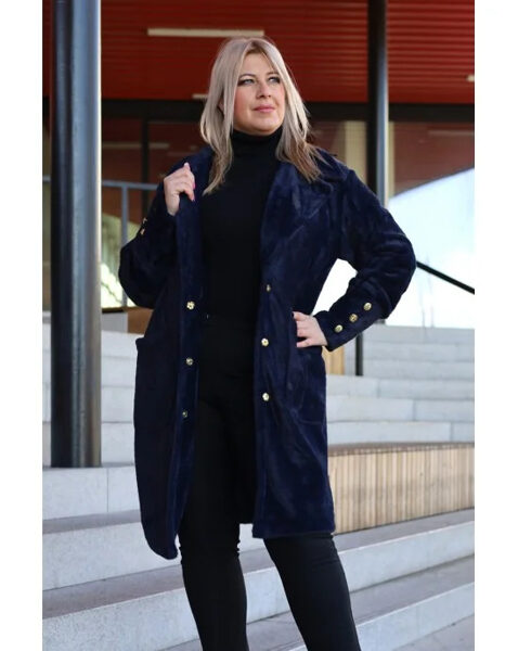 Tamsiai mėlynas pavasarinis paltas Pa-01 MARLENE