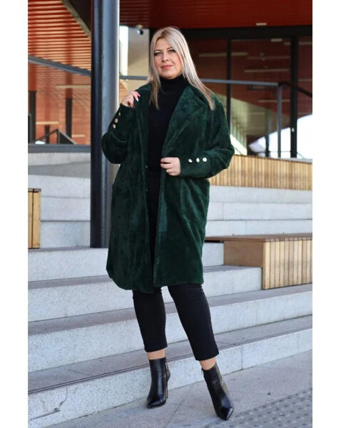 Tamsiai žalias pavasarinis paltas Pa-01 MARLENE