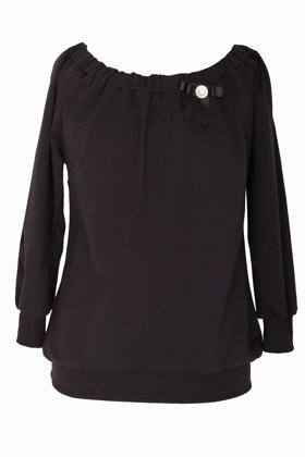 Juoda palaidinė ispaniško stiliaus su perlu TOFFI