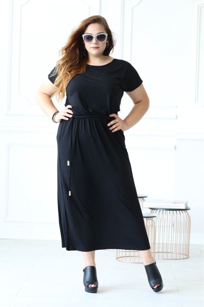 Juoda suknelė maxi ilgis 7/8 VALENTIA