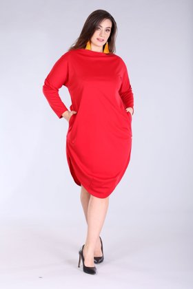 Raudona suknelė didelių dydžių ZOE 2